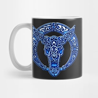 Blue Celtic Bull Celtic Knots Mug